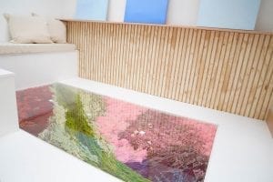 Shed detail: Colorful floor.