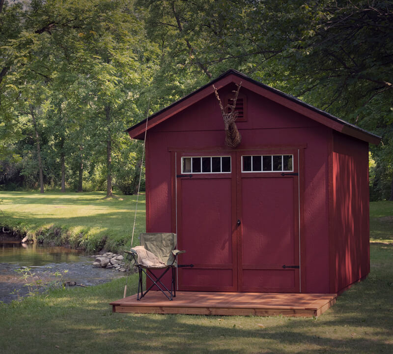 Exterior of fishing shed fishing gear storage sheds
