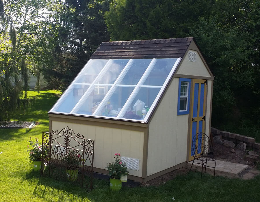 garden office shed in backyard