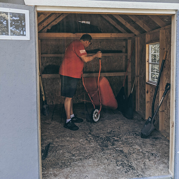 gardening wheelbarrow storage 