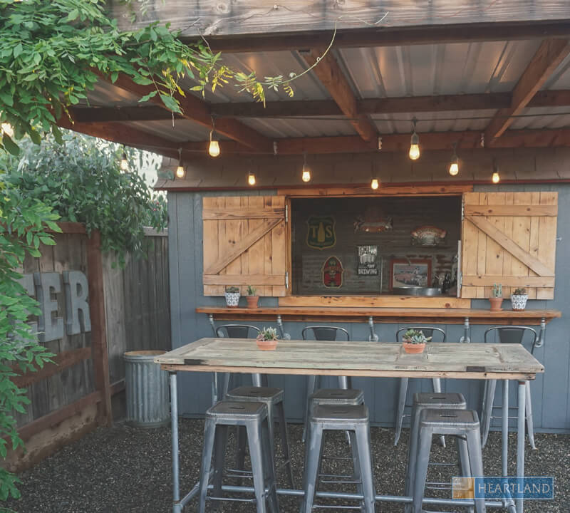 backyard bar stools and table
