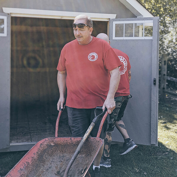 wheelbarrow storage gardening shed