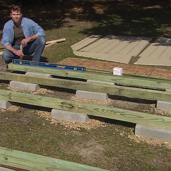 wood shed foundation